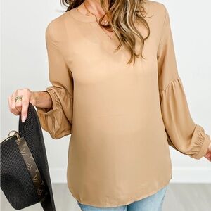 Elegant Tan Women's Blouse